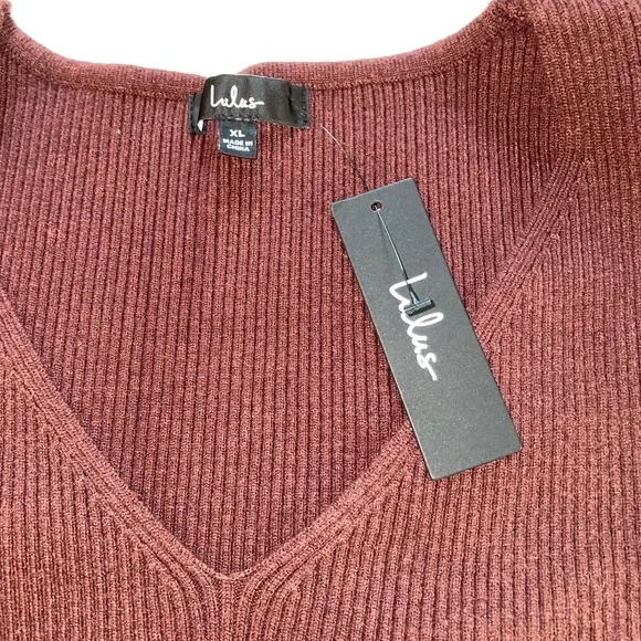 Lulus Autumn Darling Chocolate Brown Balloon Sleeve Midi Knit Sweater‎ Dress - Picture 6 of 10